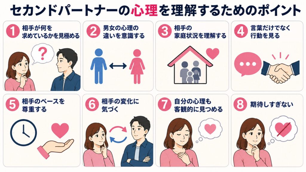 セカンドパートナーの心理を理解するためのポイント