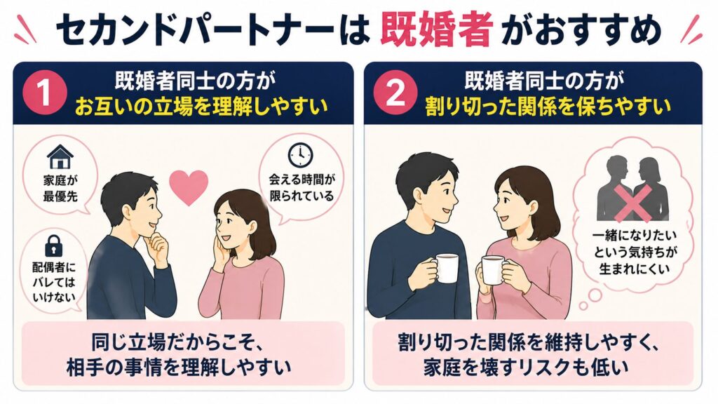 セカンドパートナーは独身者よりも既婚者がおすすめな理由
