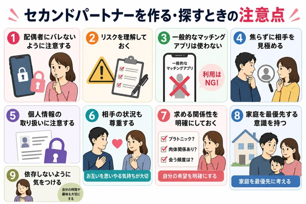 セカンドパートナーを作る・探すときの注意点