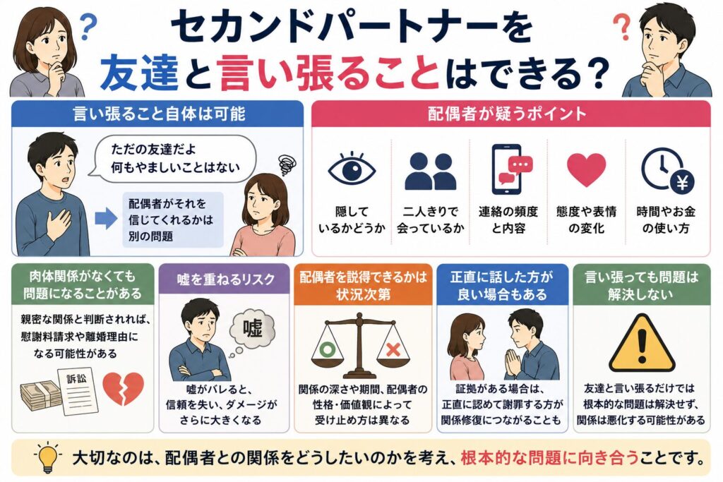 セカンドパートナーを友達と言い張ることはできるのか