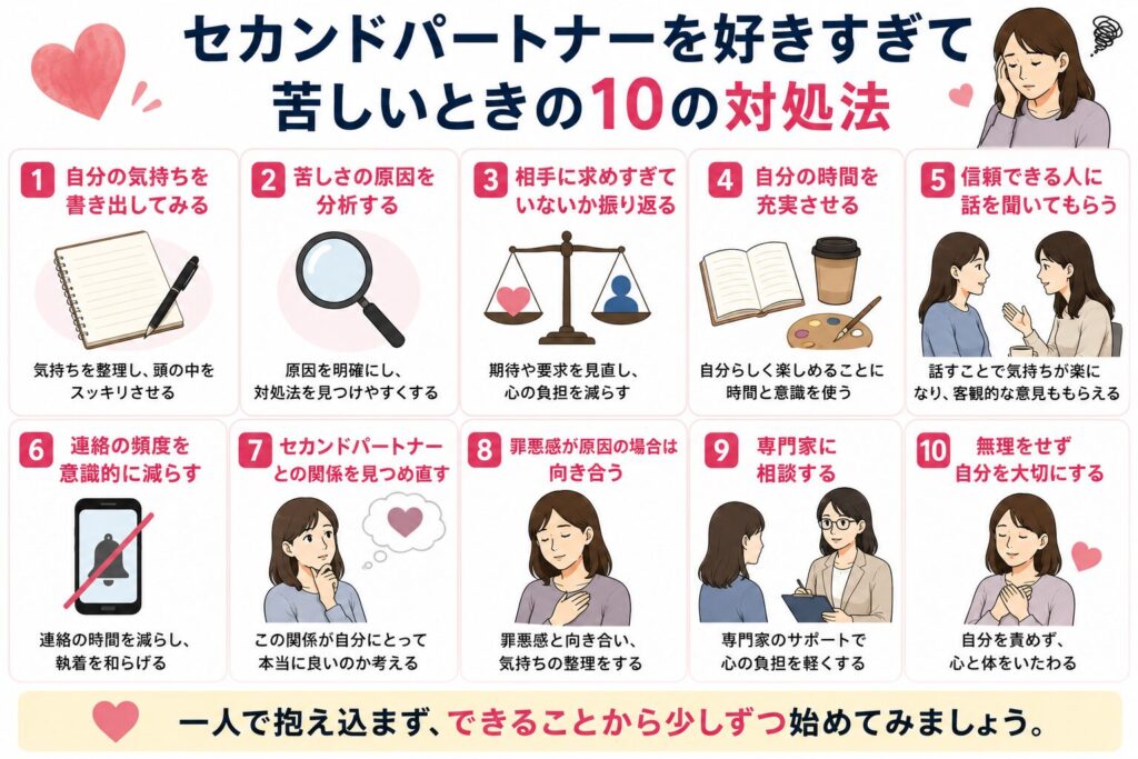 セカンドパートナーを好きすぎて苦しいときの対処法