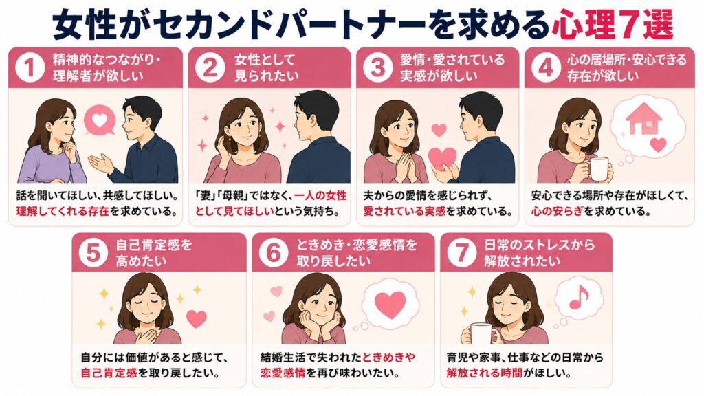 セカンドパートナーを求める女性心理7選