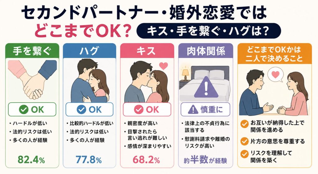 セカンドパートナー・婚外恋愛ではどこまでOKか