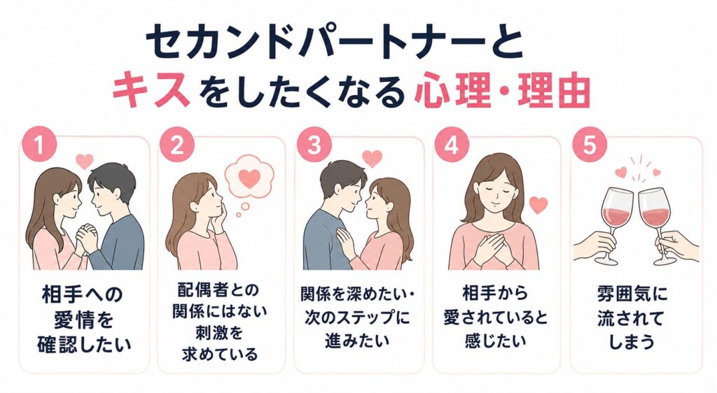 セカンドパートナー・婚外恋愛でキスをしたくなる心理・理由