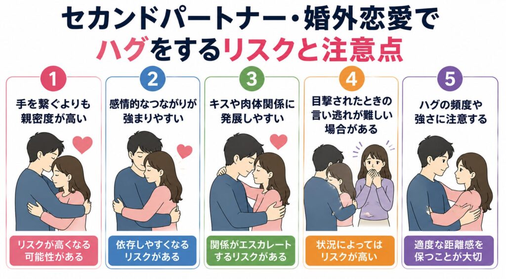 セカンドパートナー・婚外恋愛でハグをするリスクと注意点