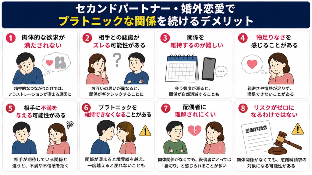 セカンドパートナー・婚外恋愛でプラトニックな関係を続けるデメリット