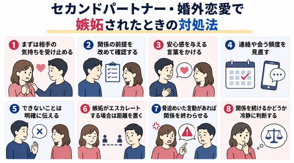 セカンドパートナー・婚外恋愛で嫉妬されたときの対処法