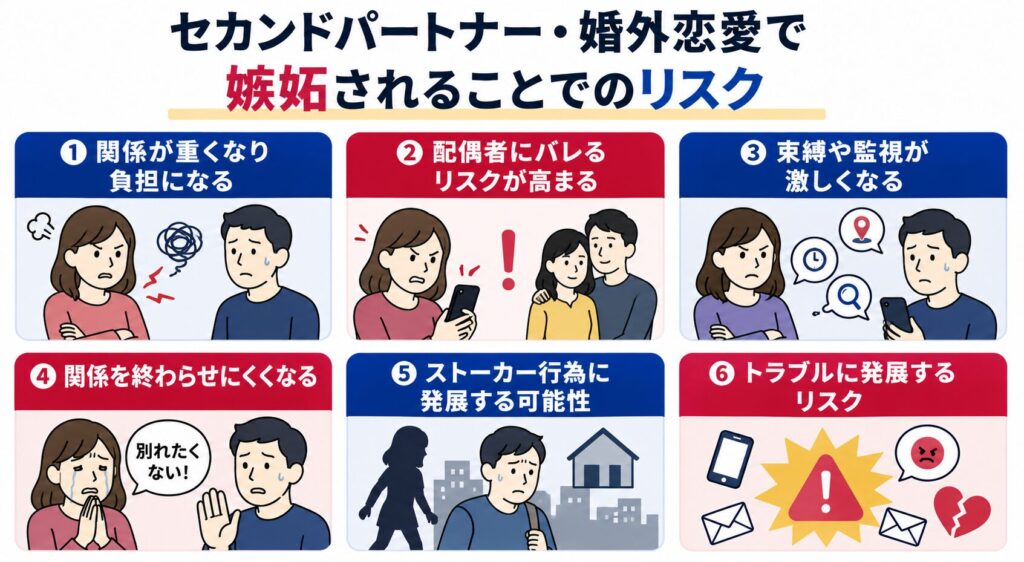 セカンドパートナー・婚外恋愛で嫉妬されるリスク