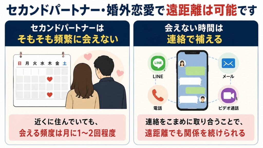 セカンドパートナー・婚外恋愛で遠距離が可能な理由