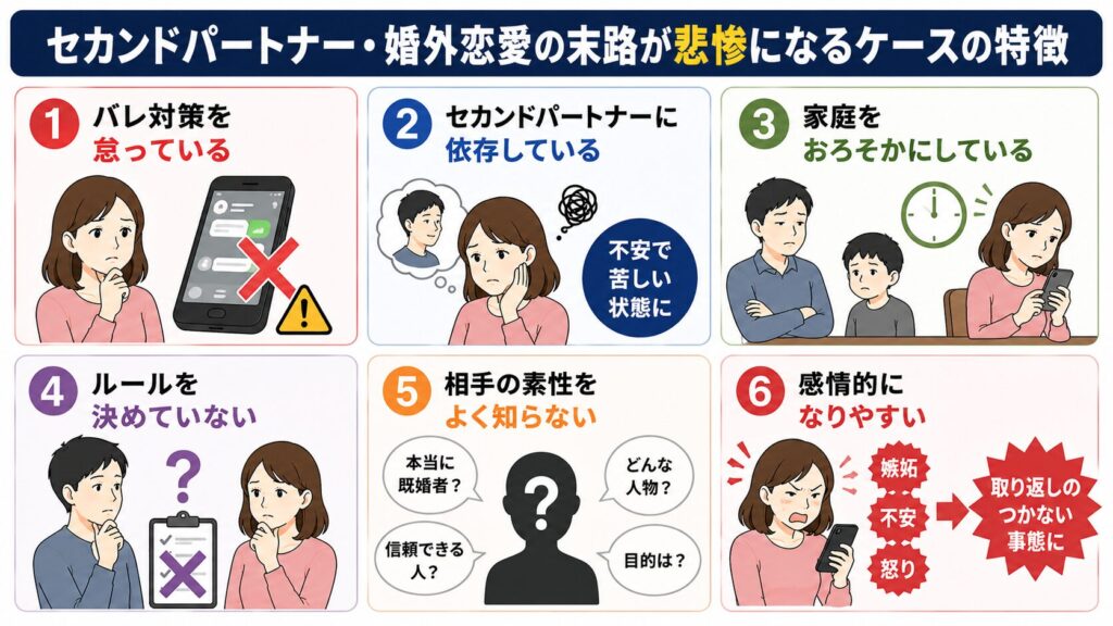 セカンドパートナー・婚外恋愛の末路・その後が悲惨になるケースの特徴