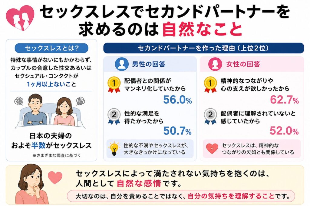 セックスレスでセカンドパートナーを求めるのは自然なこと