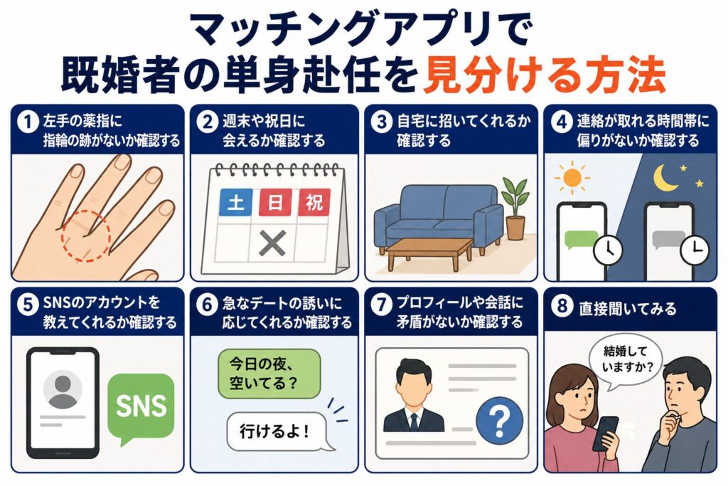 マッチングアプリで既婚者の単身赴任を見分ける方法