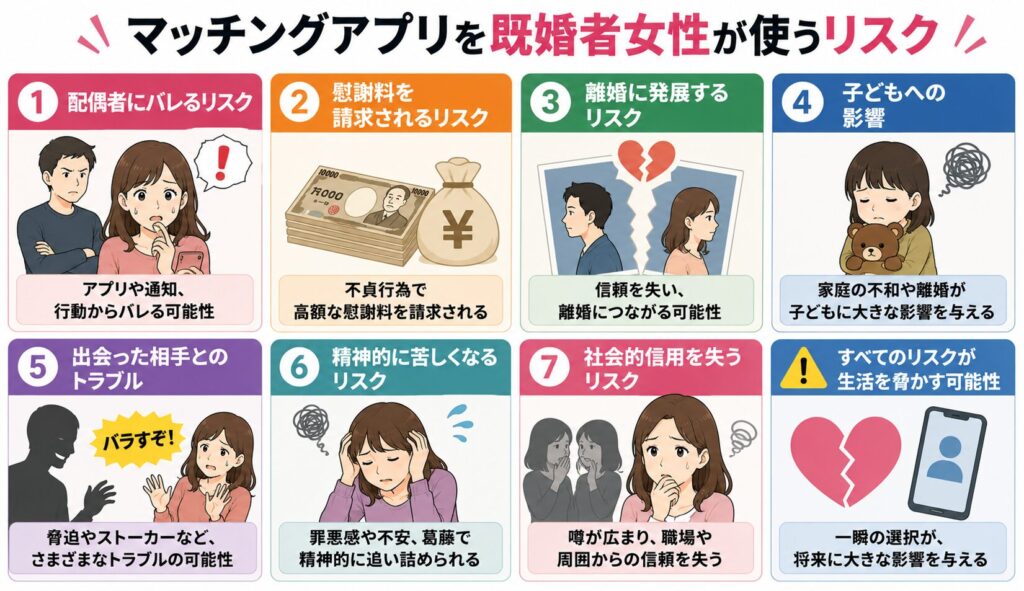 マッチングアプリを既婚者女性が使うリスク