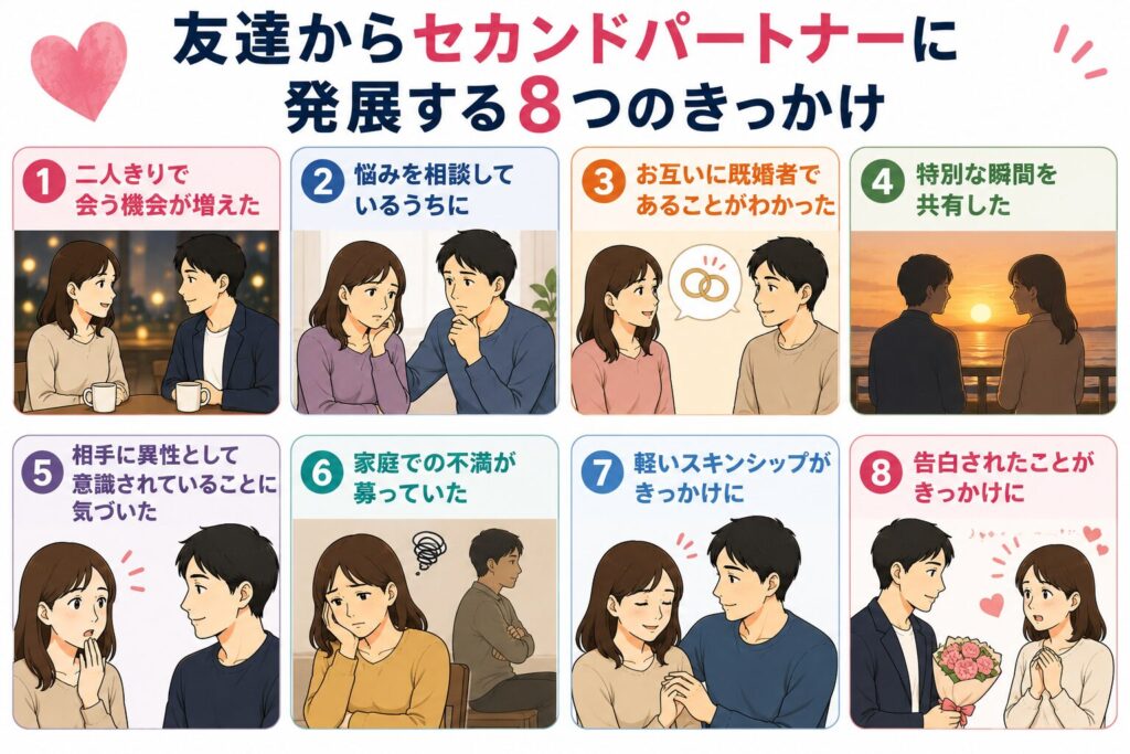 友達からセカンドパートナーに発展するきっかけ