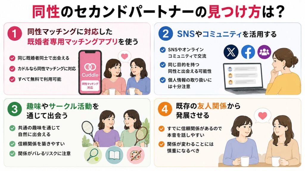 同性のセカンドパートナーの見つけ方
