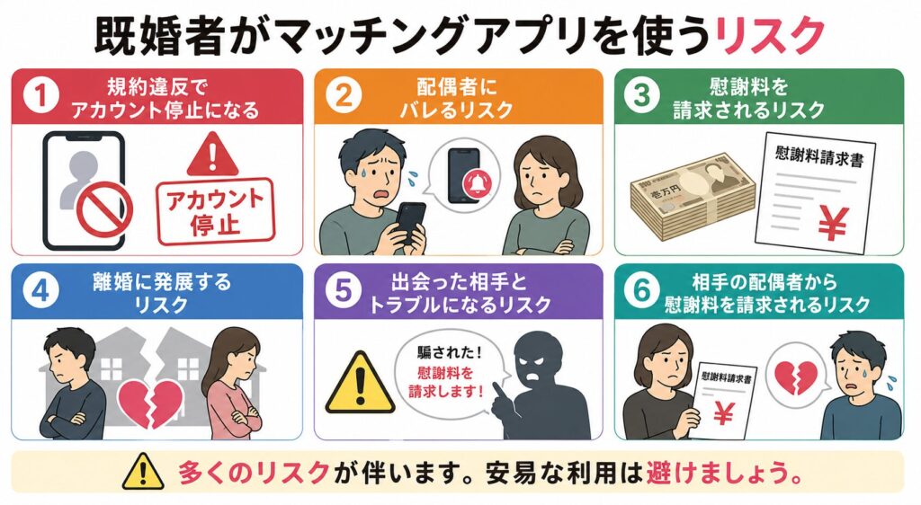 既婚者がマッチングアプリを使うリスク