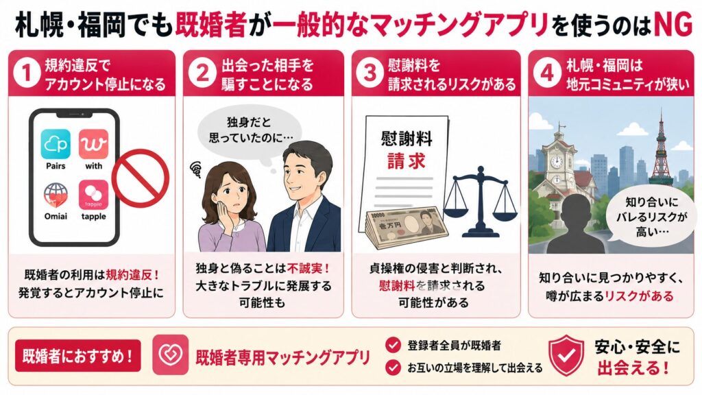 既婚者が一般的なマッチングアプリを使うべきでない理由