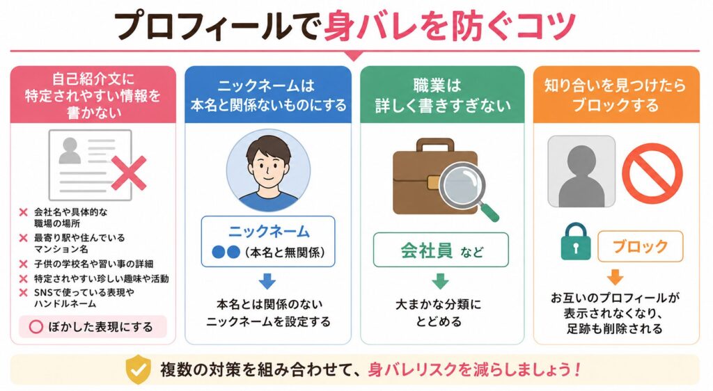 既婚者マッチングアプリのプロフィールで身バレを防ぐコツ
