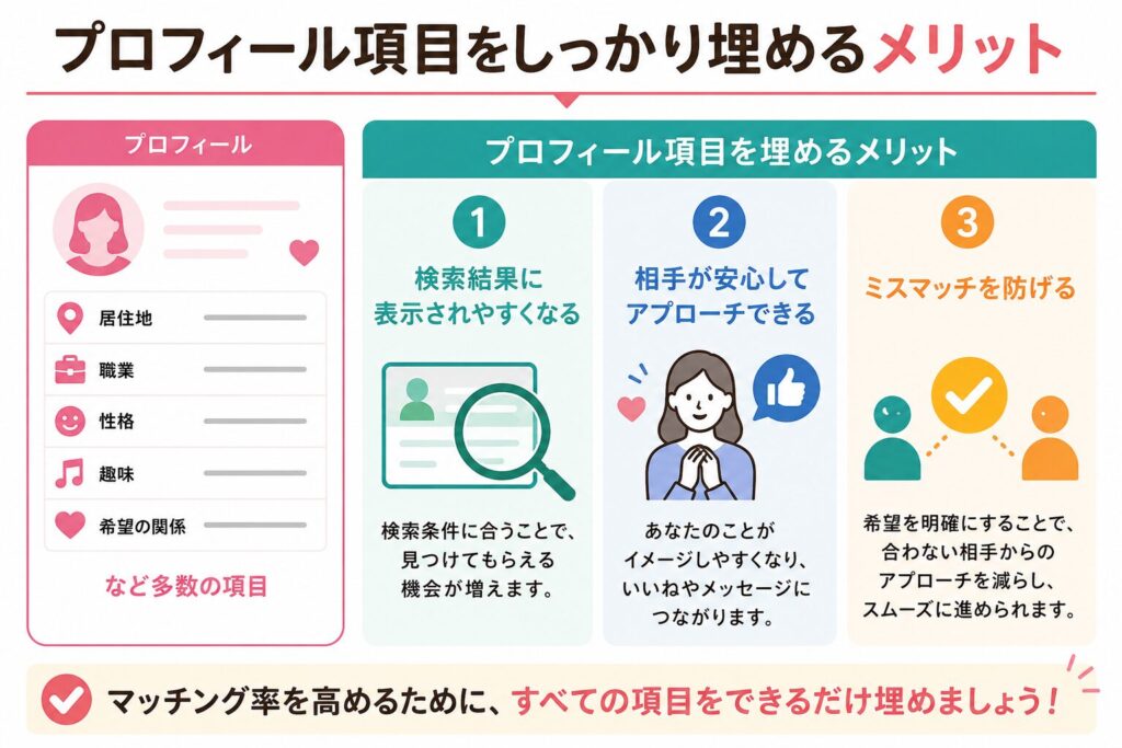既婚者マッチングアプリのプロフィールは項目もなるべく埋めるのが良い理由