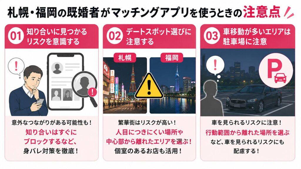 札幌・福岡の既婚者がマッチングアプリを使うときの注意点