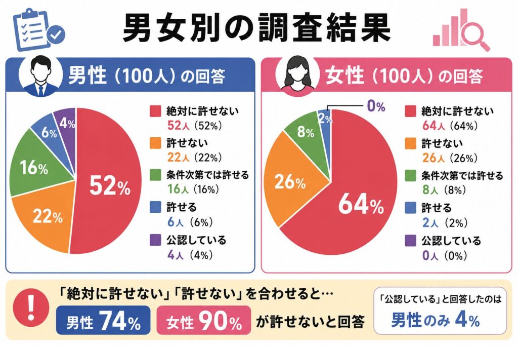 男女別の調査結果