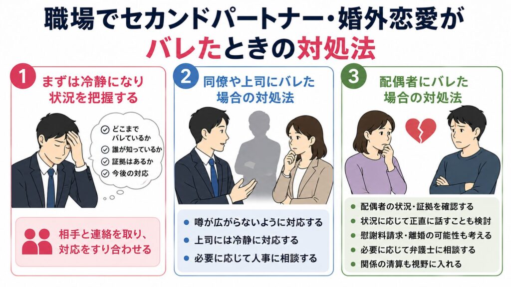 職場でセカンドパートナー・婚外恋愛がバレたときの対処法