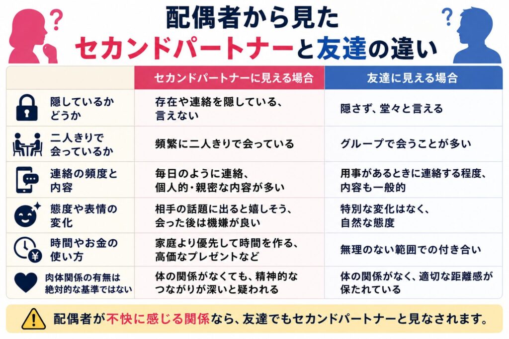 配偶者から見たセカンドパートナーと友達の違い
