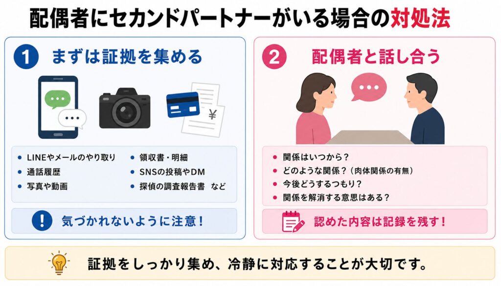 配偶者にセカンドパートナーがいる場合の対処法
