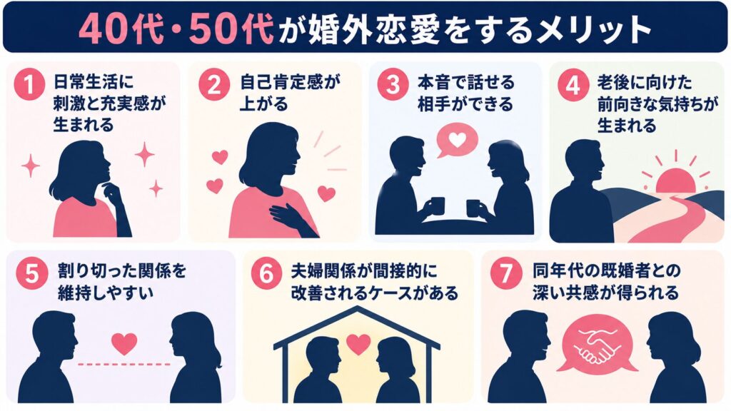 40代・50代が婚外恋愛をするメリット