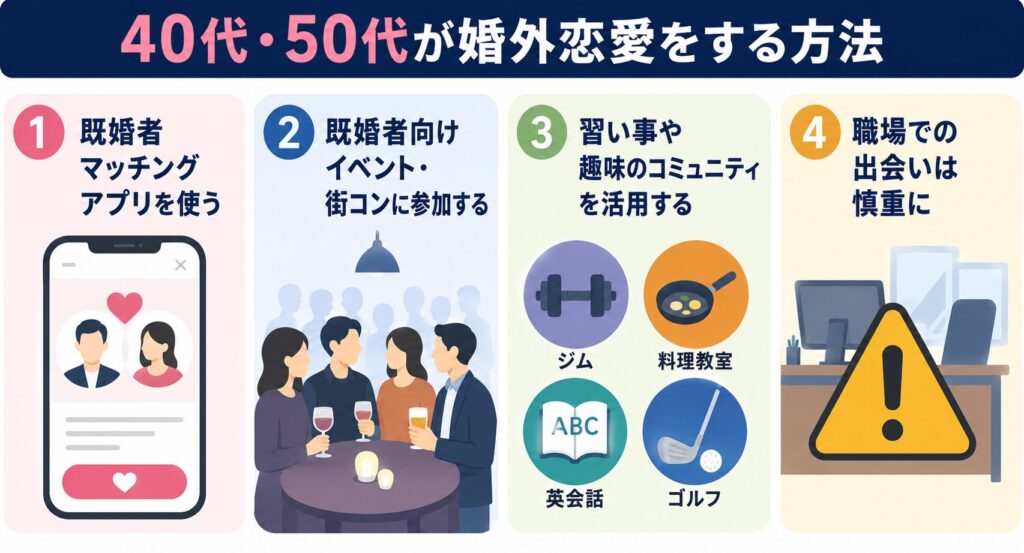 40代・50代が婚外恋愛をする方法