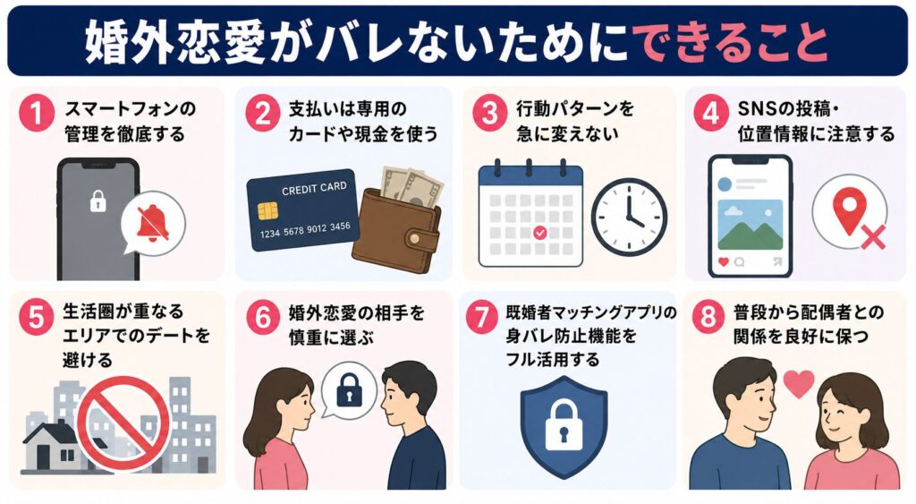 婚外恋愛がバレないためにできること