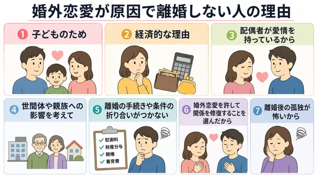 婚外恋愛が原因で離婚しない人の理由