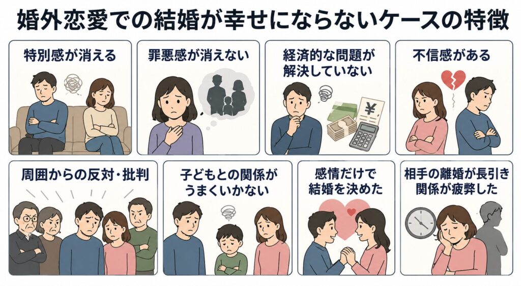 婚外恋愛での結婚が幸せにならないケースの特徴