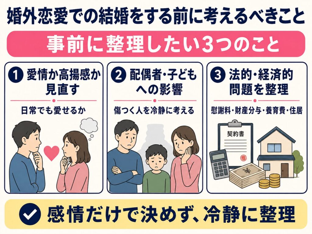 婚外恋愛での結婚をする前に考えるべきこと