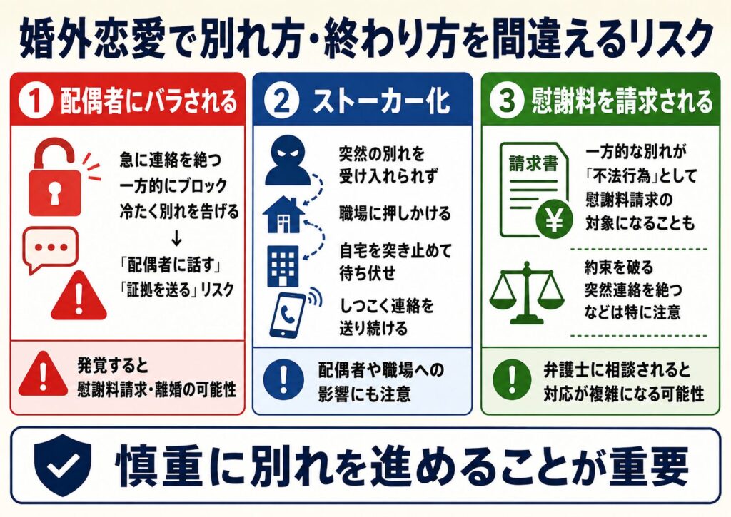 婚外恋愛で別れ方・終わり方を間違えるリスク