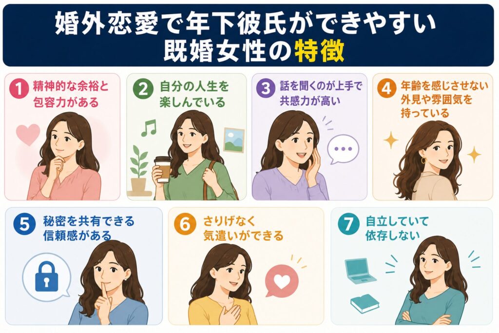 婚外恋愛で年下彼氏ができやすい既婚女性の特徴