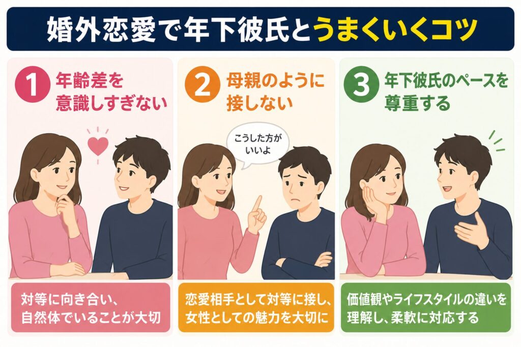 婚外恋愛で年下彼氏とうまくいくコツ