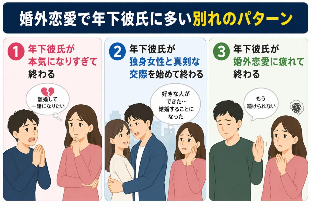 婚外恋愛で年下彼氏に多い別れのパターン
