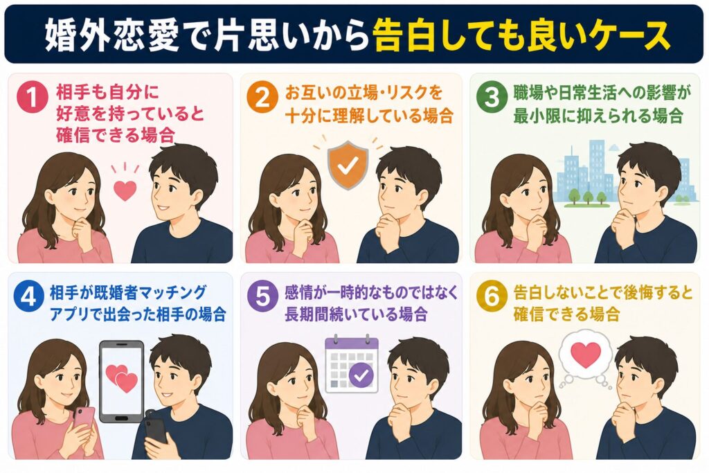 婚外恋愛で片思いから告白しても良いケース