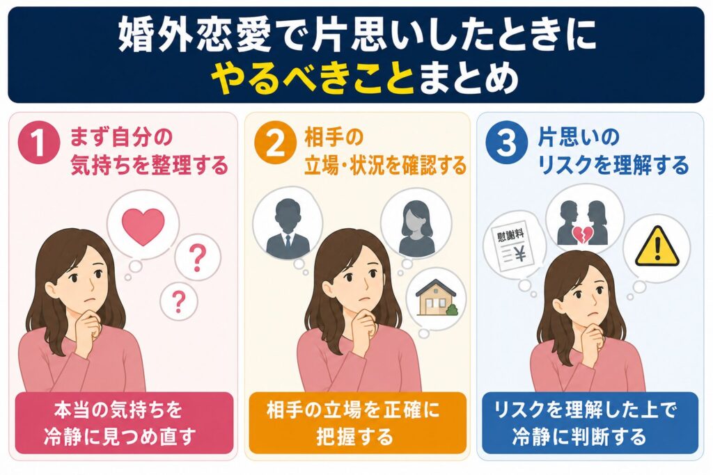 婚外恋愛で片思いしたときにやるべきことまとめ