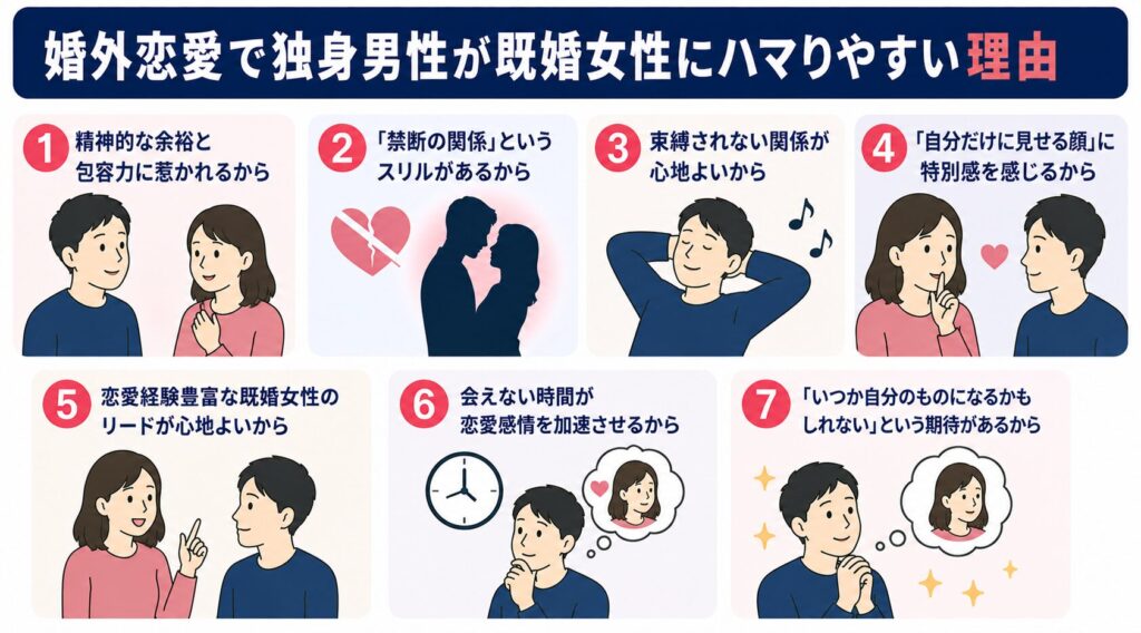 婚外恋愛で独身男性が既婚女性にハマりやすい理由