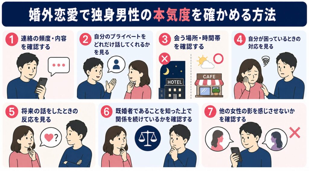 婚外恋愛で独身男性の本気度を確かめる方法