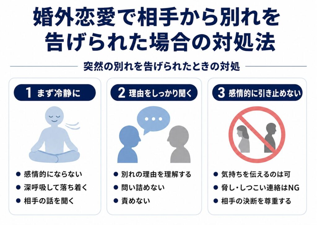 婚外恋愛で相手から別れを告げられた場合の対処法