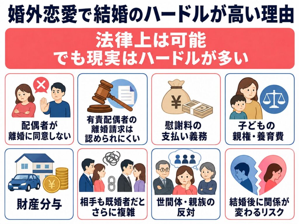 婚外恋愛で結婚のハードルが高い理由