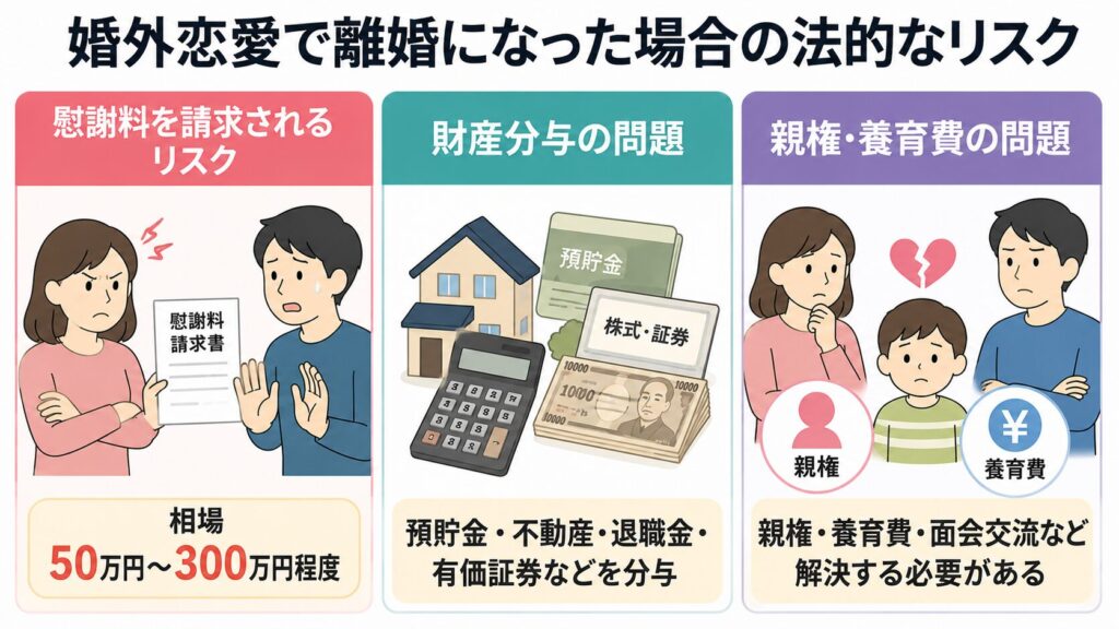 婚外恋愛で離婚になった場合の法的なリスク