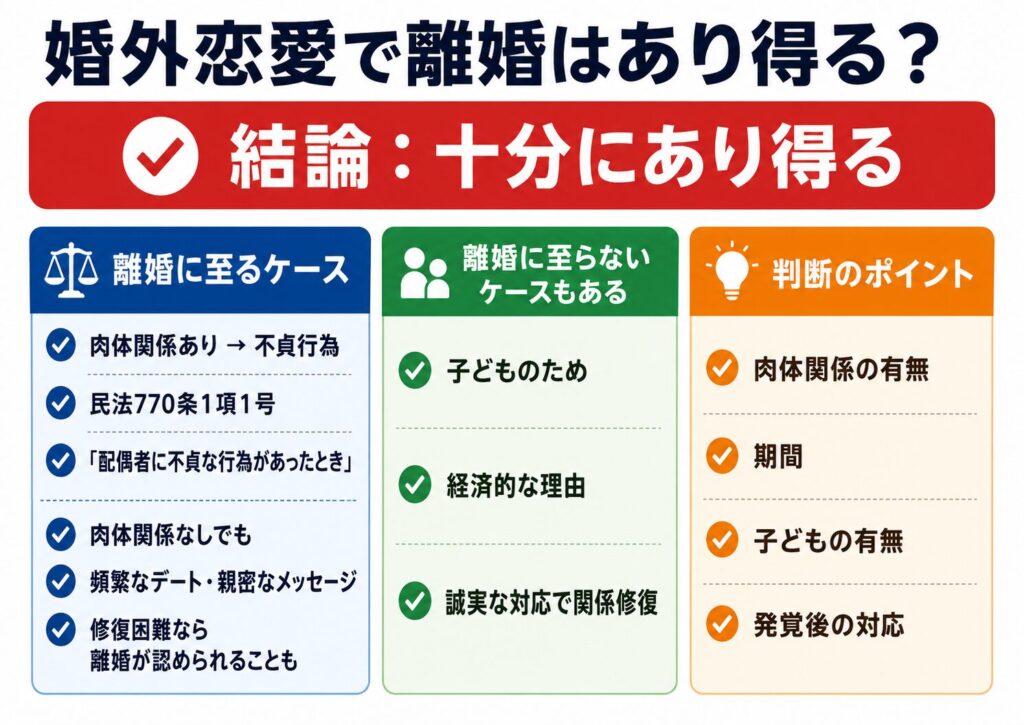婚外恋愛で離婚はあり得るのか
