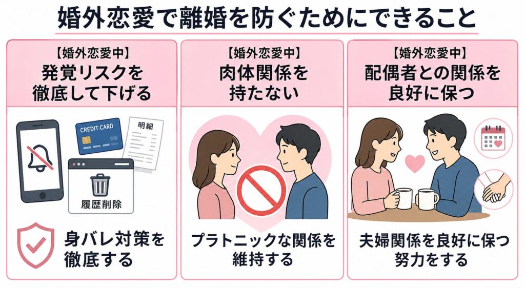 婚外恋愛で離婚を防ぐためにできること