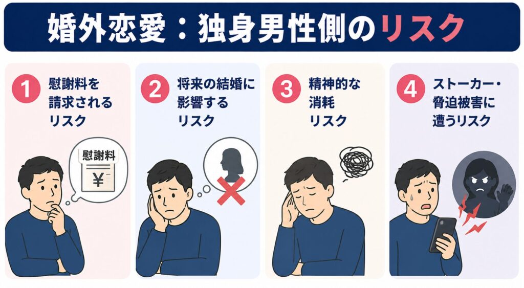 婚外恋愛における独身男性側のリスク