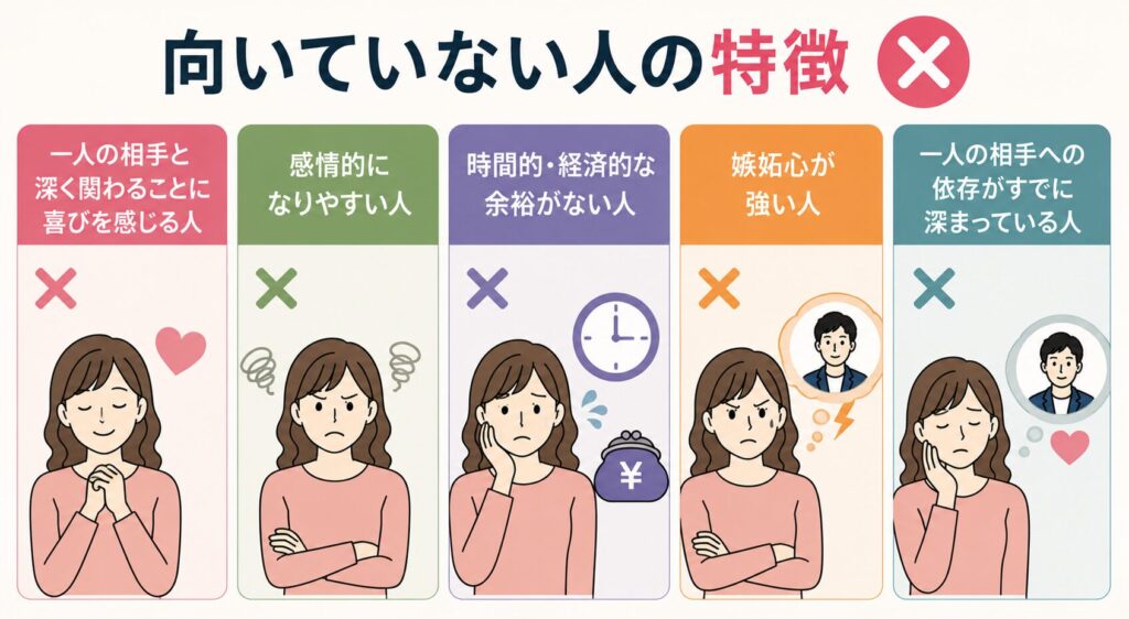 婚外恋愛の分散に向いていない人の特徴