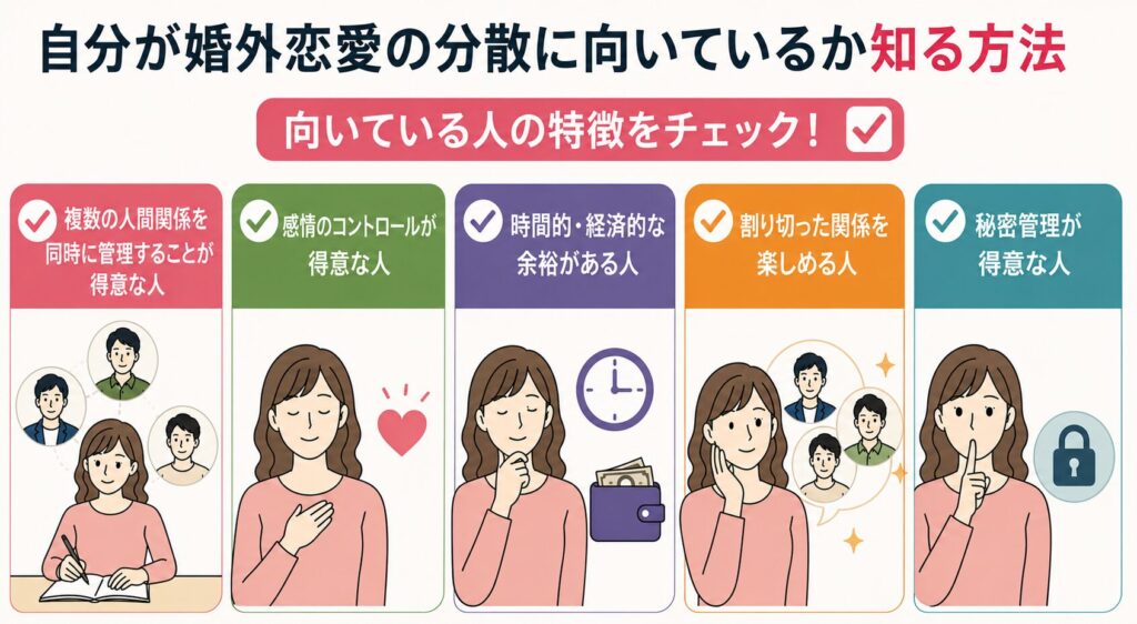 婚外恋愛の分散に向いている人の特徴